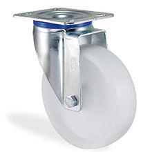 Badem10 Kama Oynak Tablalı 125x40 mm Poliamid Beyaz Burçlu Ağır Yük Tekeri