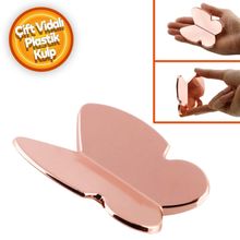 Badem10 Kelebek Çocuk Bebek Genç Odası Çekmece Dolap Kapak Plastik Bakır 32 mm Kulp