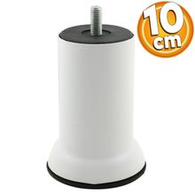 Badem10 M8 Civata Beyaz Metal Ayak 10 cm Mobilya Metal Kanepe Baza Koltuk Destek Ayağı