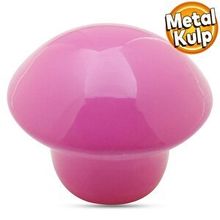 Badem10 Mantar Düğme Çekmece Bebek Çocuk Genç Odası Dolap Kapak Pembe Metal Kulp