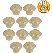 Badem10 Metal Çam Mantar Düğme 10 Adet Kapak Kulbu