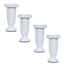 Badem10 Mobilya Kanepe Baza Sehpa Ayarlanabilir 10 cm 4 Adet Plastik Beyaz Ayak