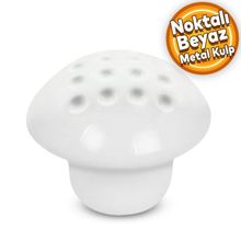 Badem10 Noktalı Mantar Düğme Çekmece Dolap Kapak Beyaz Kulp