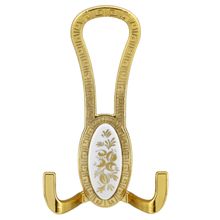 Badem10 Palmira Portmanto Gold Beyaz Desenli 4 Adet Vestiyer Duvar Metal Dolap Elbise Askılığı