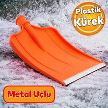 Badem10 Plastik Faryap Kar Küreme Küreği Ahır Gübre Hayvan Pisliği Temizleme Turuncu 33x38 cm Kürek