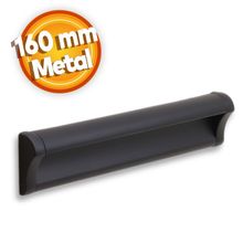 Badem10 Plus Dolap Kapak Çekmece 160 mm Mat Siyah Metal Kulp
