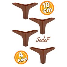 Badem10 Sedef Lüks 10 cm Ahşap Desenli 4 Adet Mobilya Kanepe Sehpa TV Ünitesi Koltuk Ayağı