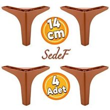Badem10 Sedef Lüks 14 cm Kahverengi 4 Adet Mobilya Kanepe Sehpa TV Ünitesi Koltuk Ayağı
