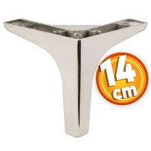 Badem10 Sedef Lüks 14 cm Parlak Krom Baza Mobilya Kanepe Sehpa TV Ünitesi Koltuk Ayağı