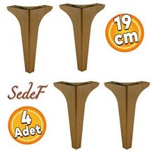 Badem10 Sedef Lüks 19 cm Koyu Ceviz Baza 4 Adet Mobilya Kanepe Sehpa TV Ünitesi Koltuk Ayağı