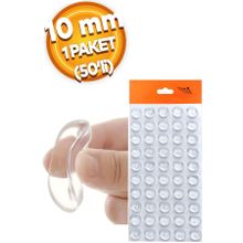 Badem10 Şeffaf 10 mm 50'li Mobilya Raf Ses Yapışkanlı Cam Tutucu
