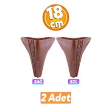 Badem10 Seher 1 Çift 18 cm Kahverengi Baza Avangart Mobilya Kanepe Sehpa Çekyat Koltuk Ayağı