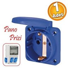 Badem10 Tekli Monofaze Topraklı Kare Kablosuz Klemensli Fiş 220 V Trafo Pano Prizi Kombinasyon Panosu