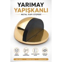 Badem10 Yapışkanlı Metal Kapı Stopu Albrifin Yarımay Kapı Durdurucu Tutucu Stoperi Tamponu