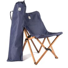 Bag The Joy Kahverengi İskelet Lacivert Kılıf Katlanır Ahşap Kamp ve Bahçe Sandalyesi