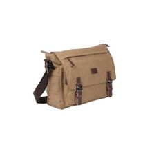 Bagacar Kanvas Kumaş Laptop Bölmeli Unisex Çapraz Çanta Bej