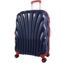 Bagacar Shell Silikon Kırılmaz Lacivert Kırmızı Büyük Boy Valiz