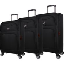 Bagacar Ultra Light Körüklü Kumaş Siyah 3'lü Valiz Seti