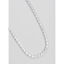 Baget Taşlı 18 Ayar Beyaz Altın Kaplama 42 cm Gümüş Gerdanlık