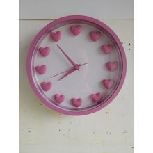 Bahat Pembe Kalpli Mutfak Çocuk Kız Odası Ofis 22 cm B2 Duvar Saati