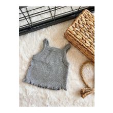 BAHNUR Gri Bebek Krop Üst Bluz