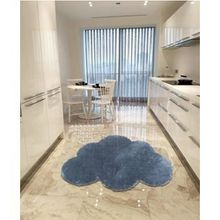 Balat Halı Dekoratif Koyu Gri Peluş Yumuşak Yuvarlak-Oval Halı 150x150