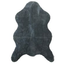 Balat Halı Kalın Desenli Koyu Gri Dekor Peluş Yumuşak Post Halı 60x90