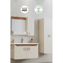Balneom Selvi 80 cm Aynalı Üst Lavabo Banyo Dolabı
