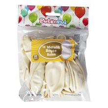 Balonevi Metalik Beyaz Balon