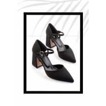 Bambi K012313640 04 Siyah Kumaş Kadın Klasik Topuklu Ayakkabı