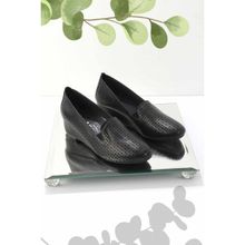 Bambi K01531199503 Siyah Leather Kadın Dolgu Topuklu Ayakkabı