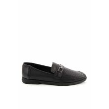 Bambi K01586213603 Siyah Leather Kadın Loafer Ayakkabı