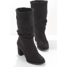 Bambi K03233000302 Siyah Süet Kadın Çizme