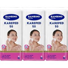 Bambino Cotton Kare 50x3 Adet Makyaj ve Bebek Temizleme Pamuğu
