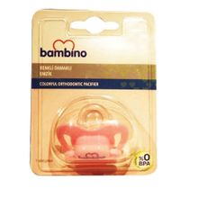 Bambino Renkli 0-6 Ay Koyu Pembe Damaklı Emzik