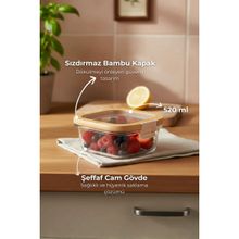 Bambum Poira Cam Kapaklı Kilitli 520 ml Cam Saklama Kabı