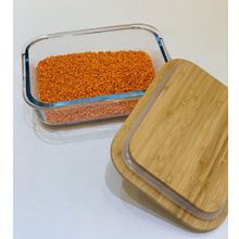 Bambum Safe Dikdörtgen 650 ml Cam Saklama Kabı