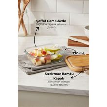 Bambum Satina Kilitli 370 ml Cam Saklama Kabı