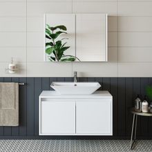 Banos Roomart Lavabolu Mat Beyaz Mdf 85 Cm Banyo Dolabı