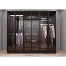 Baramolife GACL2 Life Camlı 6 Kapaklı Antrasit 210 cm Gardrop