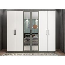 Baramolife GAL14 Life 6 Kapaklı Antrasit Beyaz 270 cm Gardrop