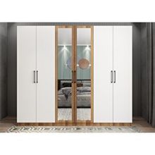 Baramolife GAL7 Life 6 Kapaklı Ceviz Beyaz 270 cm Gardrop