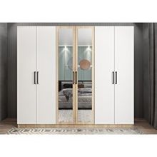 Baramolife GAL9 Life 6 Kapaklı Meşe Beyaz 180 cm Gardrop