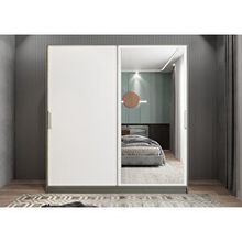 Baramolife GRK6 Kale Sürgülü Antrasit Beyaz 120 cm Gardrop