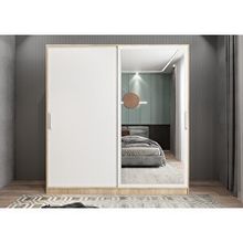 Baramolife GRL10 Life Sürgülü Meşe Beyaz 140 cm Gardrop