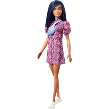 Barbie FBR37-GHW57 Fashionistas Esmer Mavi Çantalı Bebek ve Aksesuarları