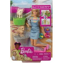 Barbie FXH11 Barbie ve Hayvanları Banyo Eğlencesinde