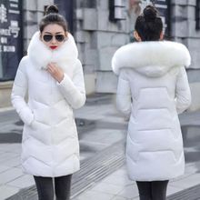 Barbora BT331 Günlük Kışlık Kapüşonlu Kürklü Beyaz Kadın Şişme Mont