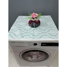 Başak Ev Tekstili Yeşil Beyaz Duck Kumaş Çamaşır ve Kurutma Makinesi Örtüsü 120X60CM - 120 x 60