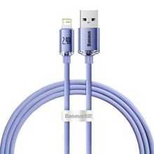 Baseus Crystal Shine Fast Charging 2.4A 1.2 mt Mor Lightning Şarj Kablosu